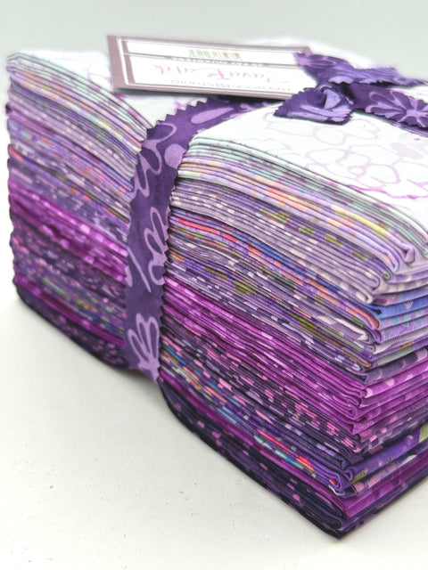 Java Batiks Purple Light to Dark Purple Batik Fat Quarters 20 Fqs Fabric 18 x 22 FQ-MASJAB-PUR2 New