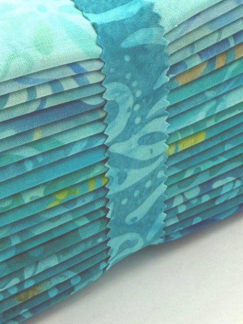 Java Batiks Turquoise Blue Light to Dark Turquoise Version 2 Batik Fat Quarters 20 Fqs Fabric 18 x 22 FQ-MASJAB-TUQ3