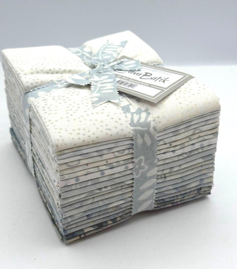 Java Batiks Winter Whites Light Grey to Medium Gray Lights Batik Fat Quarters 20 Fqs Fabric 18 x 22 FQ-MASJAB-WIN2