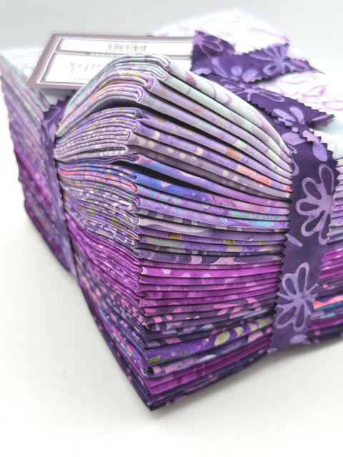 Java Batiks Purple Light to Dark Purple Batik Fat Quarters 20 Fqs Fabric 18 x 22 FQ-MASJAB-PUR2 New