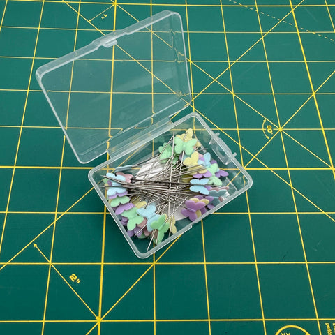 Heat Resistant Pastel Butterfly Head Flat Pins Pink Purple Green Yellow Sewing Notion Quilting Pins 50 Pack 2 Inch