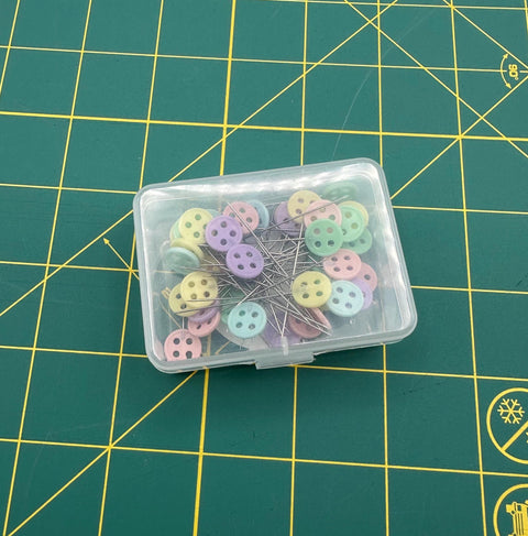Heat Resistant Pastel Button Head Flat Pins Pink Purple Yellow Green Sewing Notion Quilting Pins 50 Pack 2 Inch