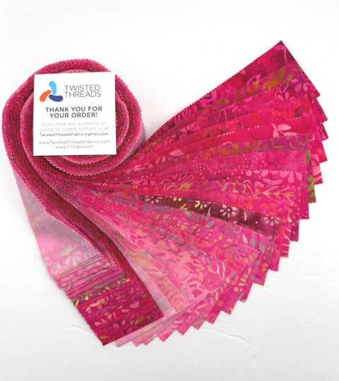 Java Batiks Pink 3 Batik Jelly Roll 40 2.5 Inch Fabric Strips ST-MASJAB-PIN3