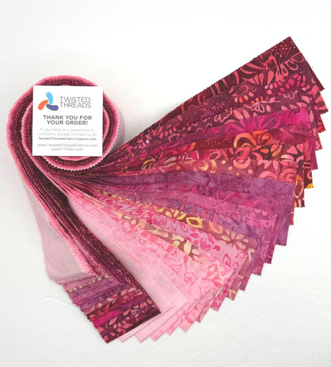 Java Batiks Sweetheart 3 Red to Pink Batik Jelly Roll 40 2.5 Inch Fabric Strips ST-MASJAB-SWE3