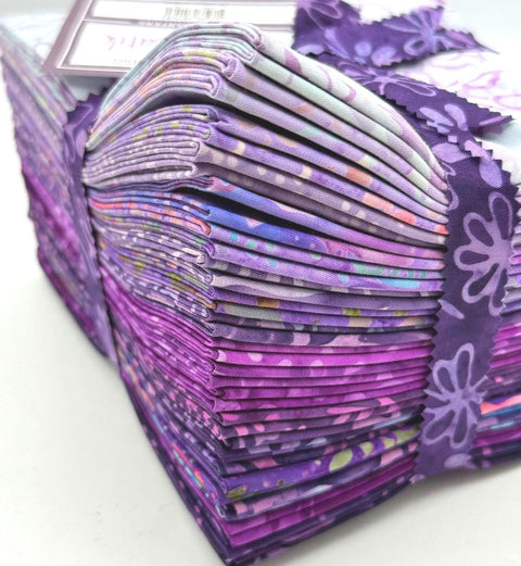 Java Batiks Purple 2 Batik Layer Cake 10 x 10 Inch Fabric Squares SQ-MASJAB-PUR2