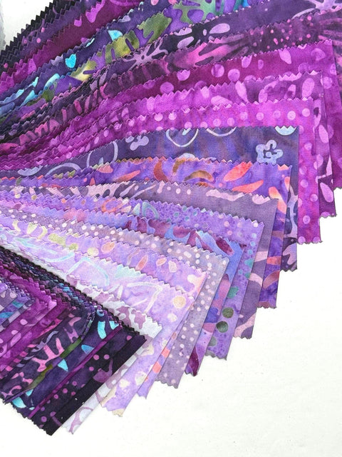 Java Batiks Purple 2 Batik Layer Cake 10 x 10 Inch Fabric Squares SQ-MASJAB-PUR2