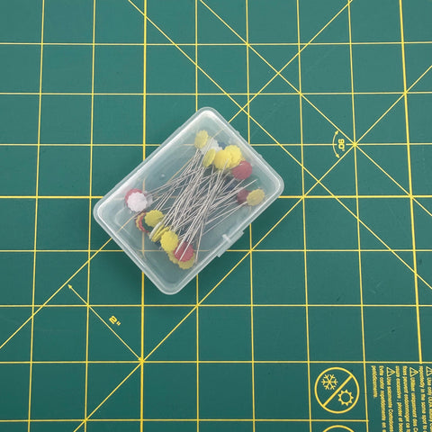 Heat Resistant Flower Head Flat Pins Red Green Blue White Yellow Sewing Notion Quilting Pins 50 Pack 2 Inch