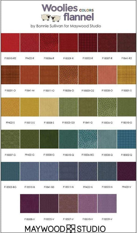 Maywood Woolies Colors Volume 2 Bonnie Sullivan Flannel Rainbow Plaid Polka Dot Stripe Cotton Flannel 40 2.5 inch Strips Fabric Jelly Roll