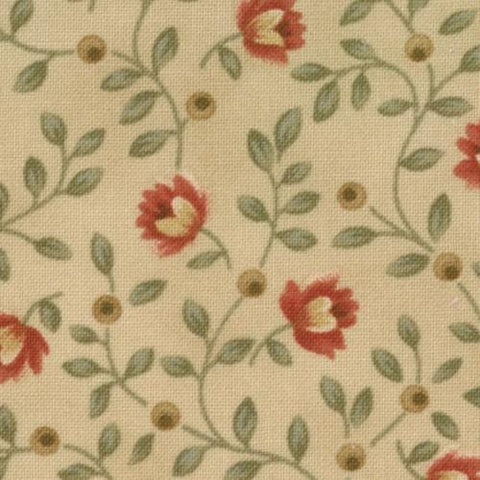 Moda OOP Collection for a Cause 2008 Tradition Floral Red Blue Tan Jelly Roll 2.5 Inch Strips Fabric