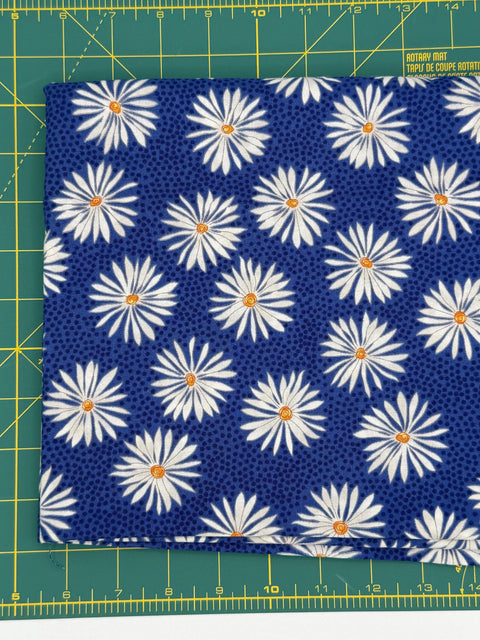 OOP Moda One for You, One for Me Pat Sloan White Daisy Flowers on Blue Pattern 43042 Out of Print Cotton Fabric 2 Yard OOP9