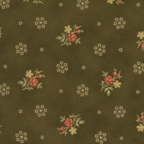 Moda OOP Collection for a Cause 2008 Tradition Floral Red Blue Tan Jelly Roll 2.5 Inch Strips Fabric