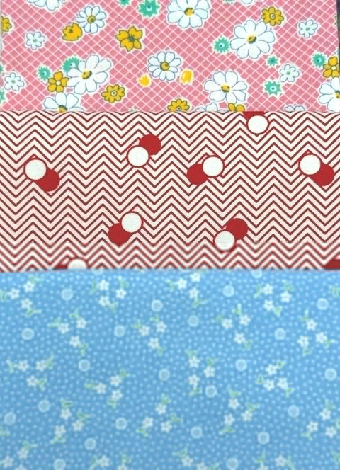 30s Reproduction OOP Marcus and Various Makers Reproduction Fat Quarters Purple Blue Pink Green Floral Fabric 6 FQ Fat Quarter Bundle G13