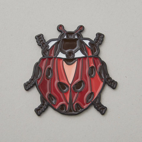 Kate Wyatt Fine Art Mind Minder the Pollinators Ladybug Lady Bug Magnetic Needle Minder 1.25"