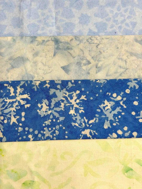 Assorted Batik 4 Half Yards Blue Green Stash Builder Marbled Batik Cotton Batik Fabric 2 Total Yards A94