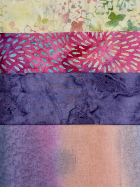Assorted Batik 4 Half Yards Pink Purple Stash Builder Marbled Batik Cotton Batik Fabric 2 Total Yards A96