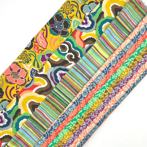 Rowan + Freespirit Kaffe Fassett 4 Piece HY Yellow Green Stash Builder Half Yards Quilting Cotton Fabric KFHY-11