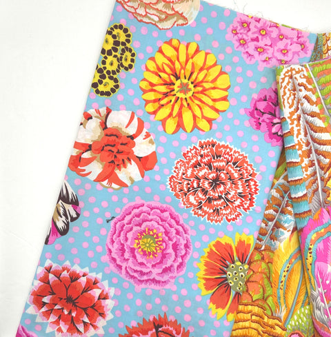 Rowan + Freespirit Kaffe Fassett 4 Piece HY Pink Blue Stash Builder Half Yards Quilting Cotton Fabric KFHY-37