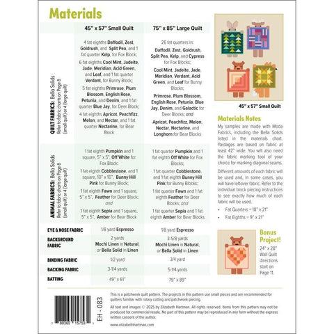 Show and Tell Elizabeth Hartman FQ F8 Friendly 3 Size Quilt Pattern 75 x 85
