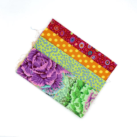OOP Rowan Freespirit Kaffe Fassett 4 Piece 9 Inch QY Ourple Green Orange Red Dot Stash Builder Quarter Yards Quilting Cotton Fabric KFQY33