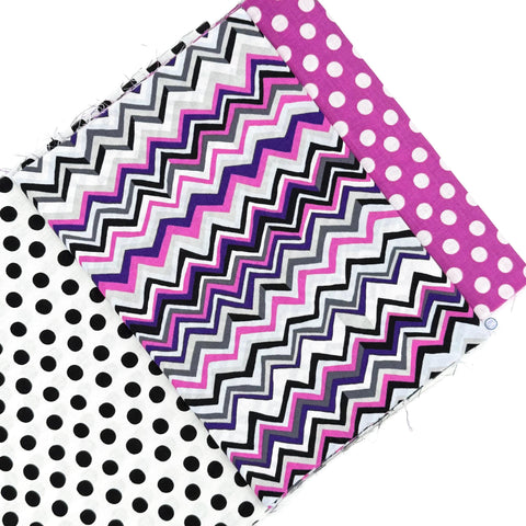 OOP Rowan Freespirit Kaffe Fassett 4 Piece 9 Inch QY Black White Purple Pink Floral Stash Builder Quarter Yard Quilting Cotton Fabric KFQY42