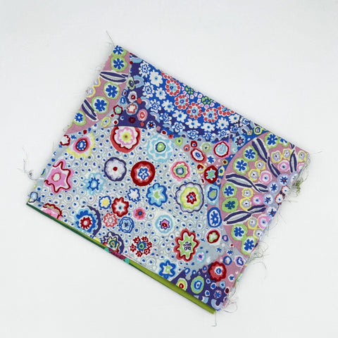 OOP Rowan Freespirit Kaffe Fassett 4 Piece 9 In QY Green Blue Periwinkle Floral Dot Stash Builder Quarter Yard Quilting Cotton Fabric KFQY43