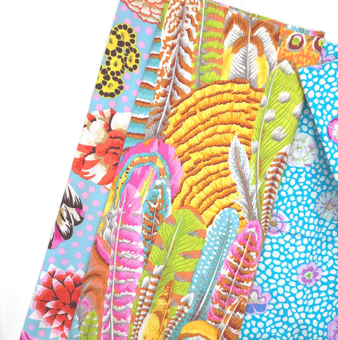 Rowan + Freespirit Kaffe Fassett 4 Piece HY Pink Blue Stash Builder Half Yards Quilting Cotton Fabric KFHY-37