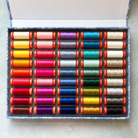 IN STOCK Aurifil X Liberty Collection 50 Weight Rainbow Basic Cotton Quilting Thread Set of 45 LL50EB45