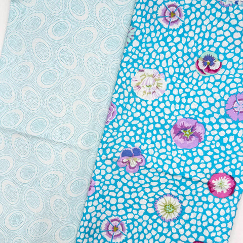 Rowan Freespirit Kaffe Fassett 4 Piece HY Stash Builder Half Yards Blue Pink Quilting Cotton Fabric KFHY-58