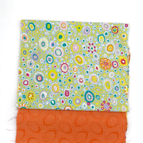 OOP Rowan Freespirit Kaffe Fassett 4 Piece 9 In QY Stash Pink Orange Yellow Feather Mille Builder Quarter Yard Quilting Cotton Fabric KFQY9