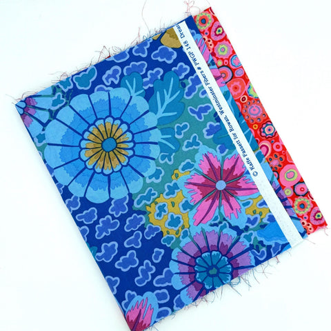 OOP Rowan Freespirit Kaffe Fassett 4 Piece 9 In QY Blue Purple Red Mille Fiore Dot Stash Builder Quarter Yard Quilting Cotton Fabric KFQY35