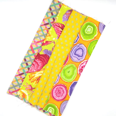 OOP Rowan Freespirit Kaffe Fassett 4 Piece Chubby Thirds 14-15 Inch Stash Builder Third Yards Quilting Cotton Fabric KCT11