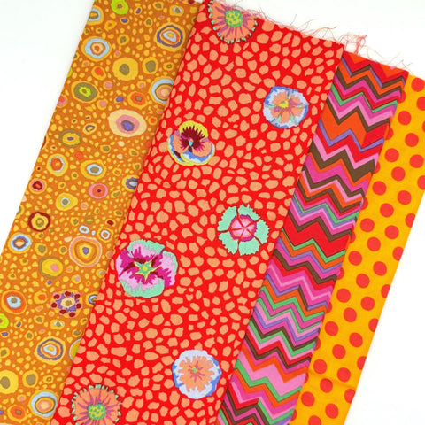 OOP Rowan Freespirit Kaffe Fassett 4 Piece Chubby Thirds 14-15 Inch Stash Builder Third Yards Quilting Cotton Fabric KCT6