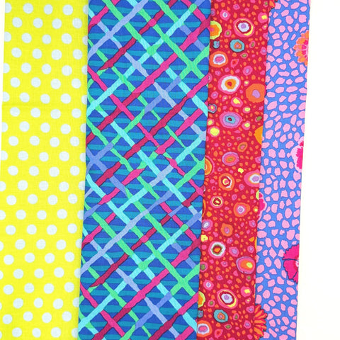 OOP Rowan Freespirit Kaffe Fassett 4 Piece Chubby Thirds 14-15 Inch Stash Builder Third Yards Quilting Cotton Fabric KCT10