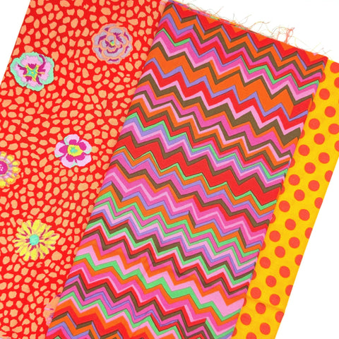OOP Rowan Freespirit Kaffe Fassett 4 Piece Chubby Thirds 14-15 Inch Stash Builder Third Yards Quilting Cotton Fabric KCT6