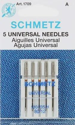 Schmetz Universal Sewing Machine Needle Needles 1709 80/12 5 Pack