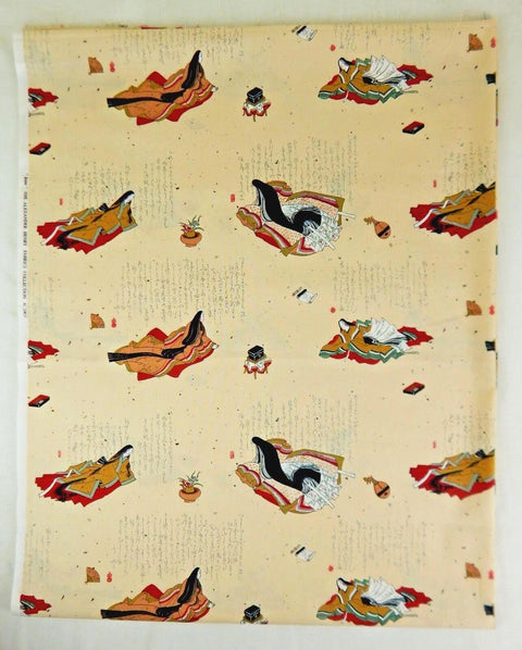 BTY OOP Alexander Henry Indochine Kinu 2003 Beige Tan Cotton Fabric Yard 2700-A