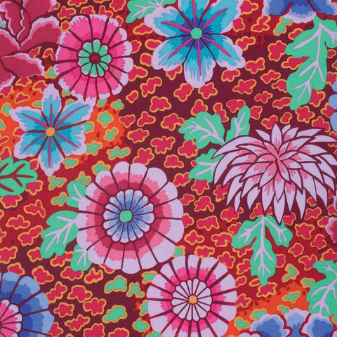 BTY OOP Rowan FreeSpirit Kaffe Fassett Dream Red Floral Cotton Fabric Yard PWGP148 KFBTY-1A