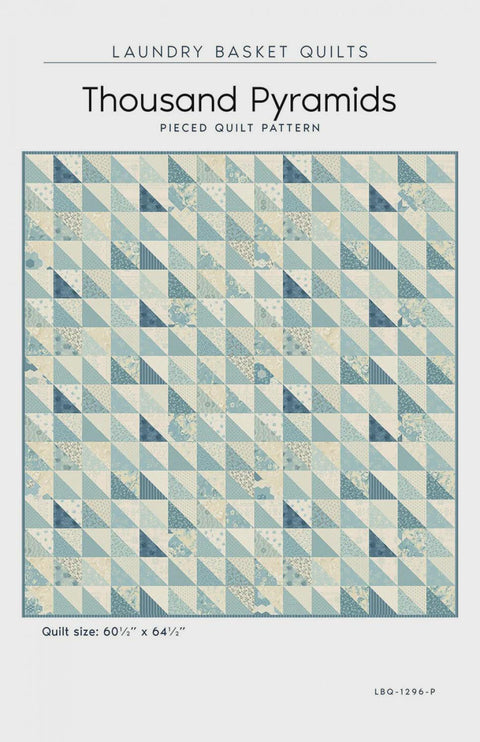 Laundry Basket Quilts LBQ Thousand Pyramids Printed Quilt Pattern 60.5 x 64.5