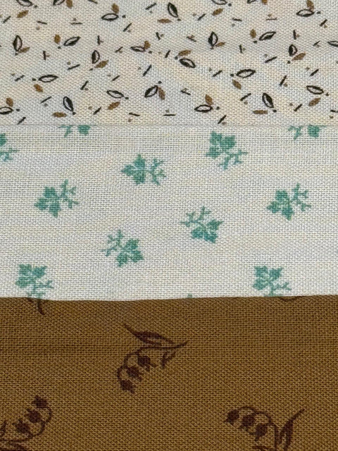Civil War Reproduction Fabric 6 Inch Strips by 21/22 Brown Cream Gold 6 Piece Bundle D41