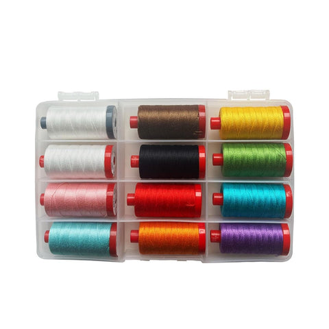 Aurifil Proud Work Collection Ben Millet Cotton 12 Wt Large Spool Bright Color Quilting Thread Set of 12 BM1228PW12