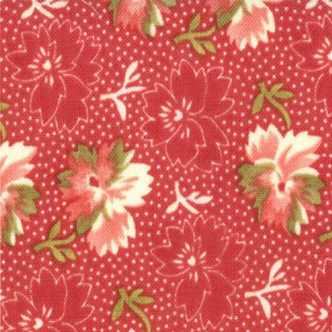 OOP Moda Fig Tree & Co Butterscotch and Roses Red Floral 20172 RARE Cotton Fabric Fat Quarter OOP97