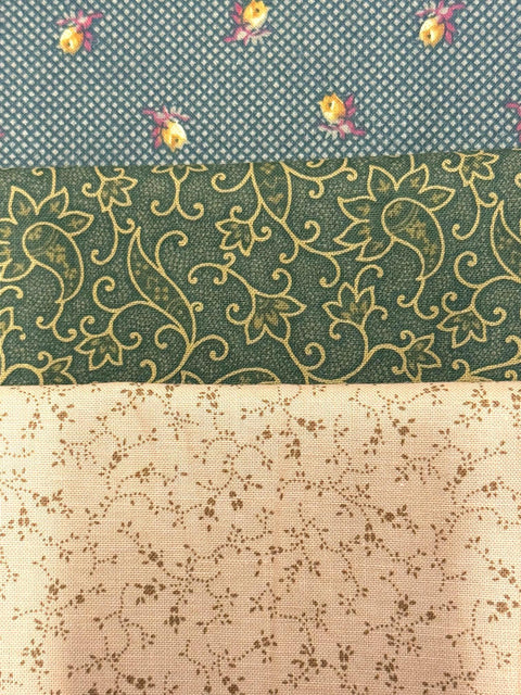 Civil War Reproduction Tan Gold Purple Fabric 6 FQ Fat Quarter Bundle