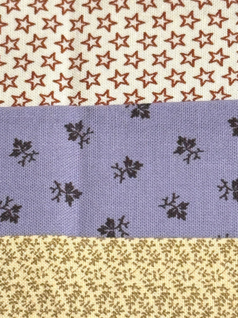 Civil War Reproduction Fabric 6 Inch Strips by 21/22 Purple Beige 6 Piece Bundle D45