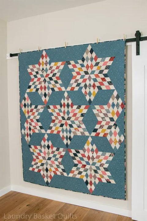 Laundry Basket Quilts LBQ Sweet Blend Star LBQ-0616-P Printed Quilt Pattern 65 x 80