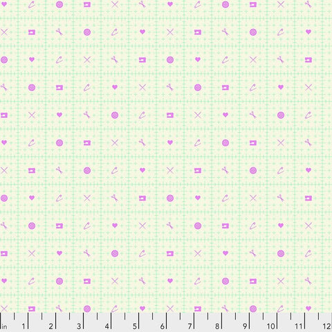 OOP FreeSpirit Tula Pink HomeMade Cut Once Night Grid Cotton Fabric 1 Yard 17 Inches PWTP146