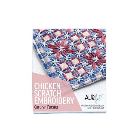 Aurifil Aurifloss Chicken Scratch Embroidery by Carolyn Forster 6 strand Floss Spool Cotton Embroidery Thread Set of 10 CF30CSE10