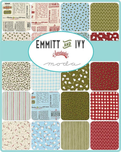 Moda Emmitt and Ivy Sweetwater Holiday Cotton Fabric 2.5 Inch Mini Charm Pack