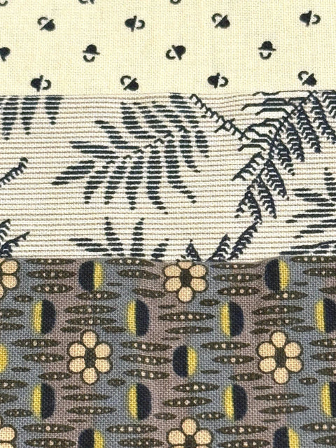 Civil War Reproduction Fabric 6 Inch Strips by 21/22 Purple Beige 6 Piece Bundle D45