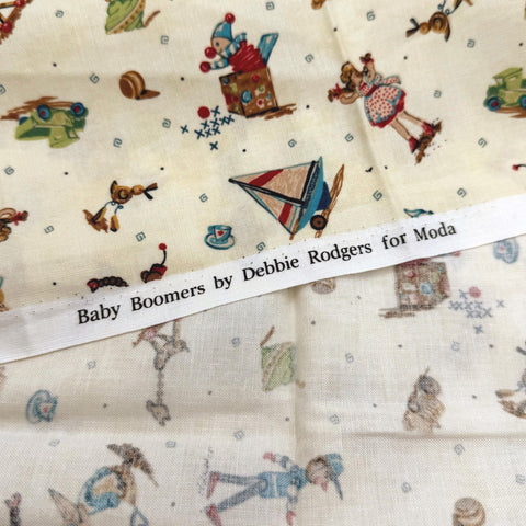 OOP Moda Baby Boomers Debbie Rodgers Toys RARE Cotton Fabric Fat Quarter OOP-99