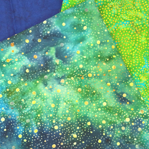 Assorted 5 YARDS Batik Marbled Watercolors Batik Cotton Green Blue Fabric Five 1 Yards A151